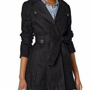 Via Spiga Navy Single-Breasted Trench Coat